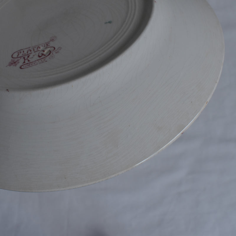 Antique Plate K&G Luneville Platane Z1