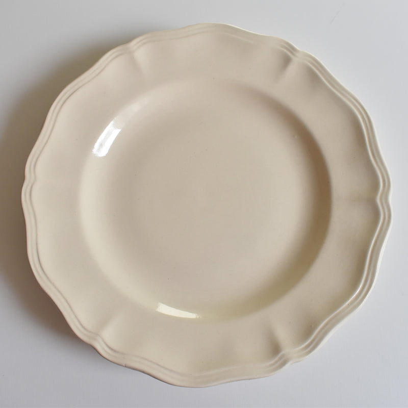 Antique Pedestal Plate Sarreguemines Floral Rim
