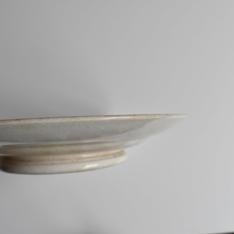 Antique Pedestal Plate U&C Sarreguemines Eglantier