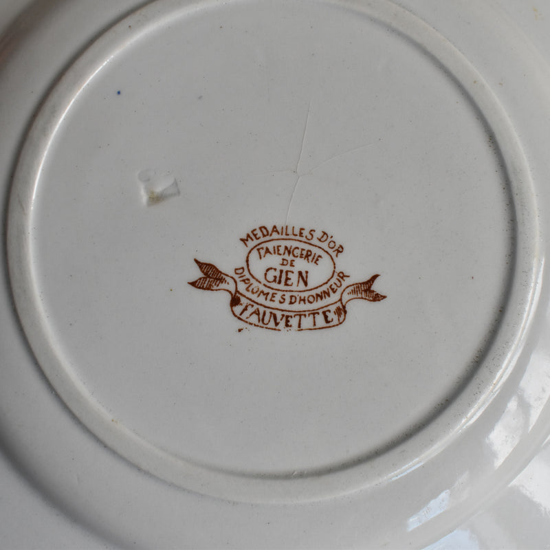 Antique Dessert Plate Gien Fauvette A