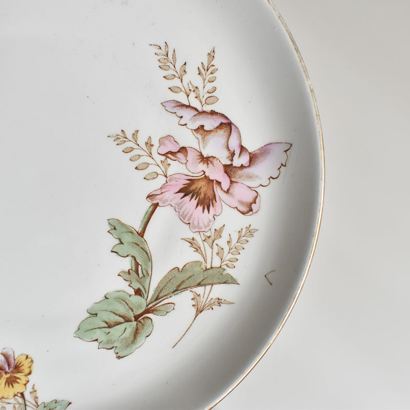Antique Dessert Plate K&G Lunéville Pensées A
