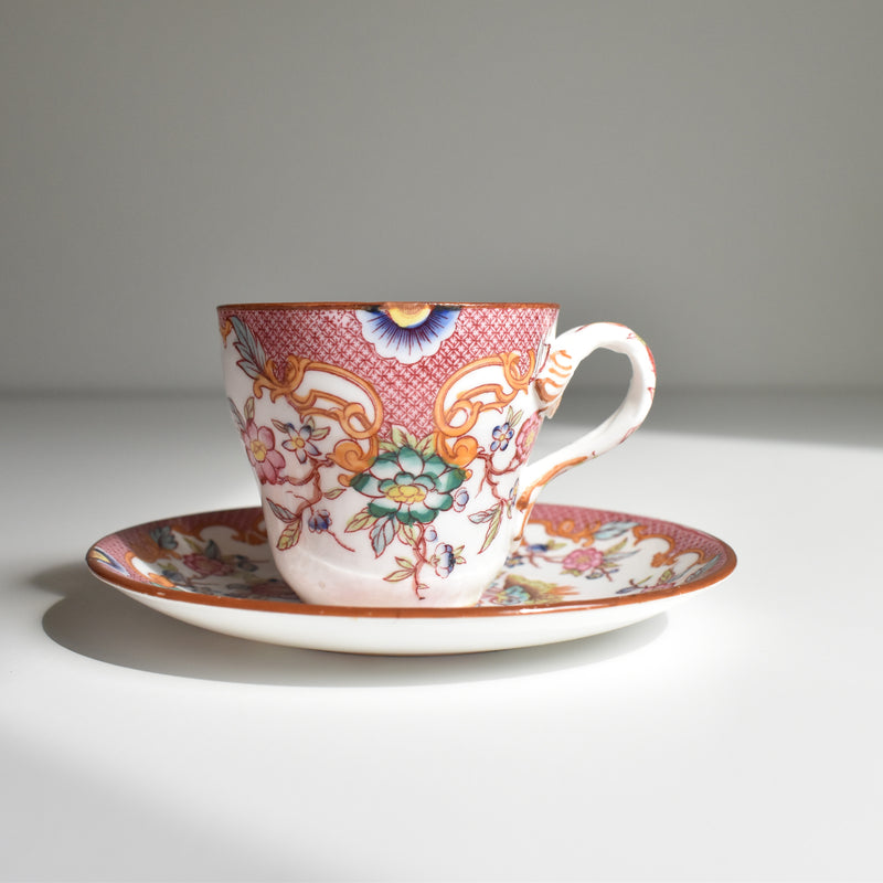 Antique Coffee Cup & Saucer, Sarreguemines Minton 216 A