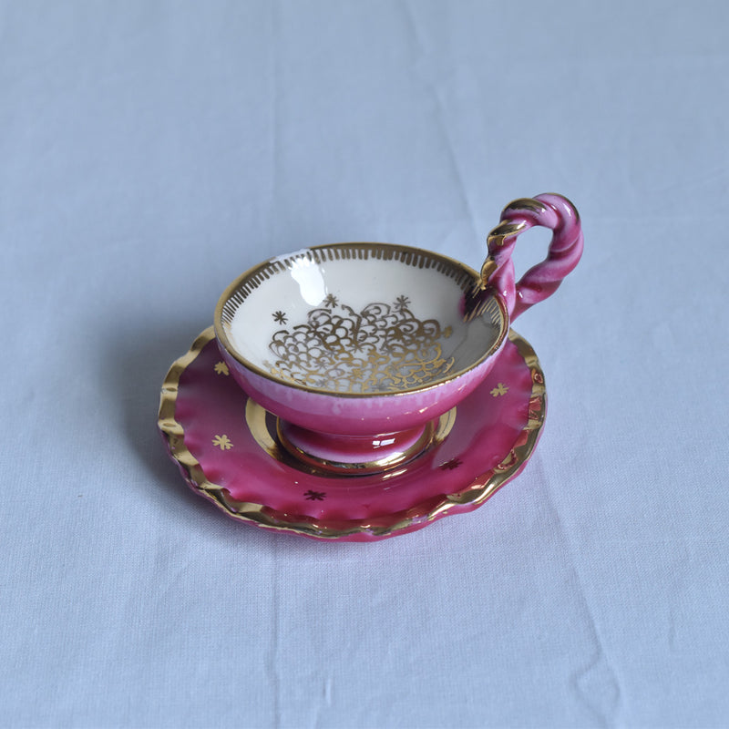 ア.ドラサンヴァル A.Dressinval ミニカップ＆ソーサー 3cm ピンク C