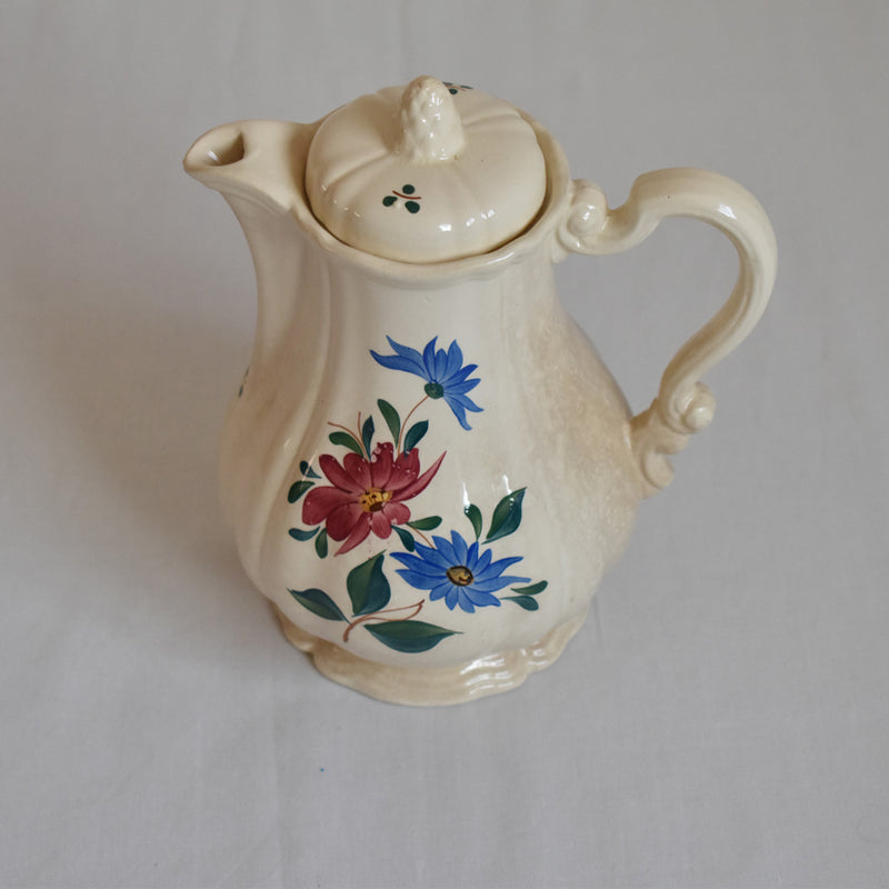 Vintage Coffee Pot - Digoin & Sarreguemines - Fleur Rim - Fleur