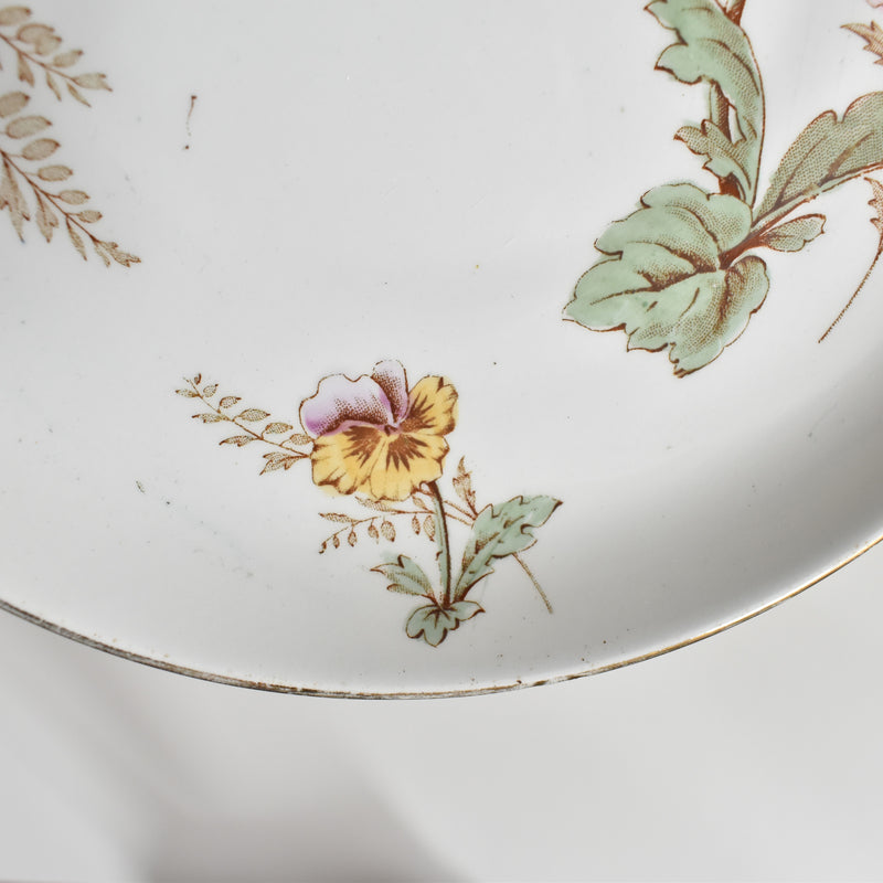 Antique Dessert Plate K&G Lunéville Pensées A
