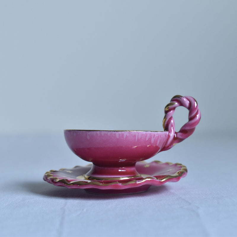 ア.ドラサンヴァル A.Dressinval ミニカップ＆ソーサー 3cm ピンク C