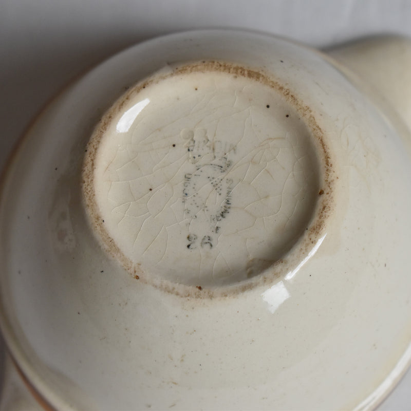 Vintage Digoin & Sarreguemines bowl with ear handles