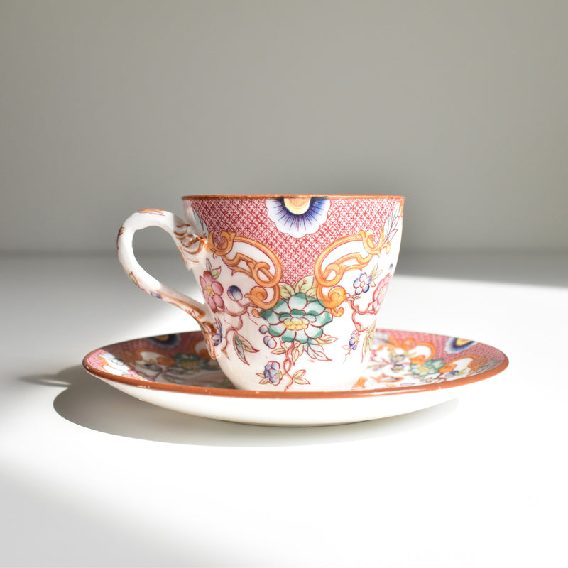 Antique Coffee Cup & Saucer, Sarreguemines Minton 216 A