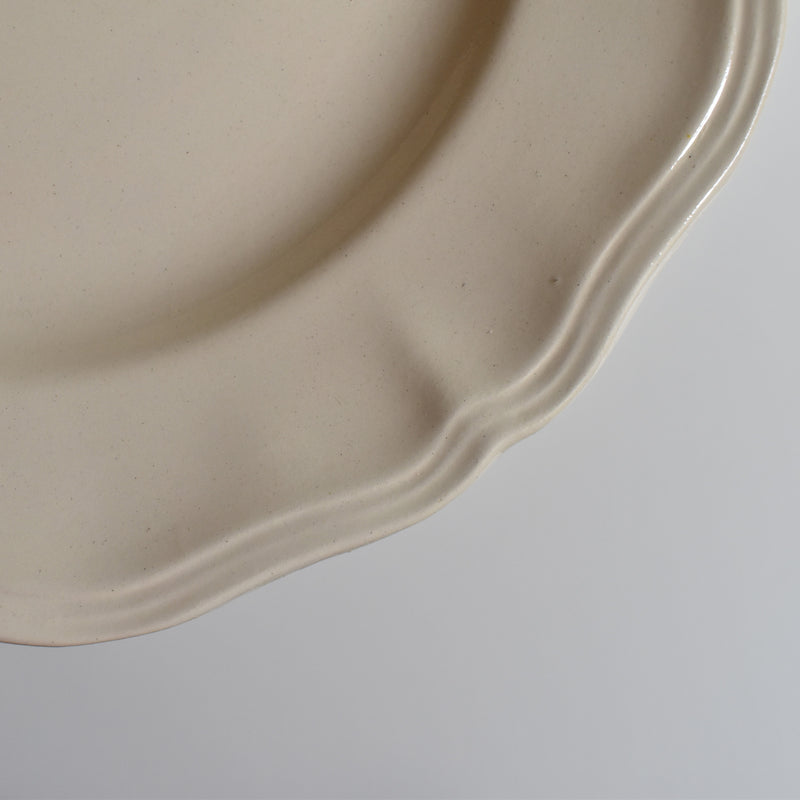 Antique Pedestal Plate Sarreguemines Floral Rim