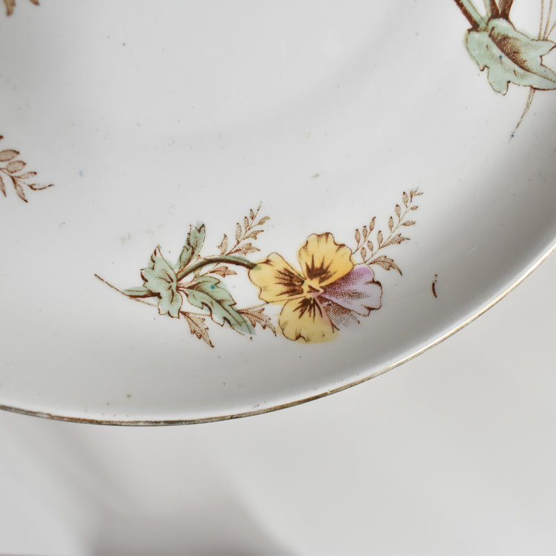 Antique Dessert Plate K&G Lunéville Pensées A