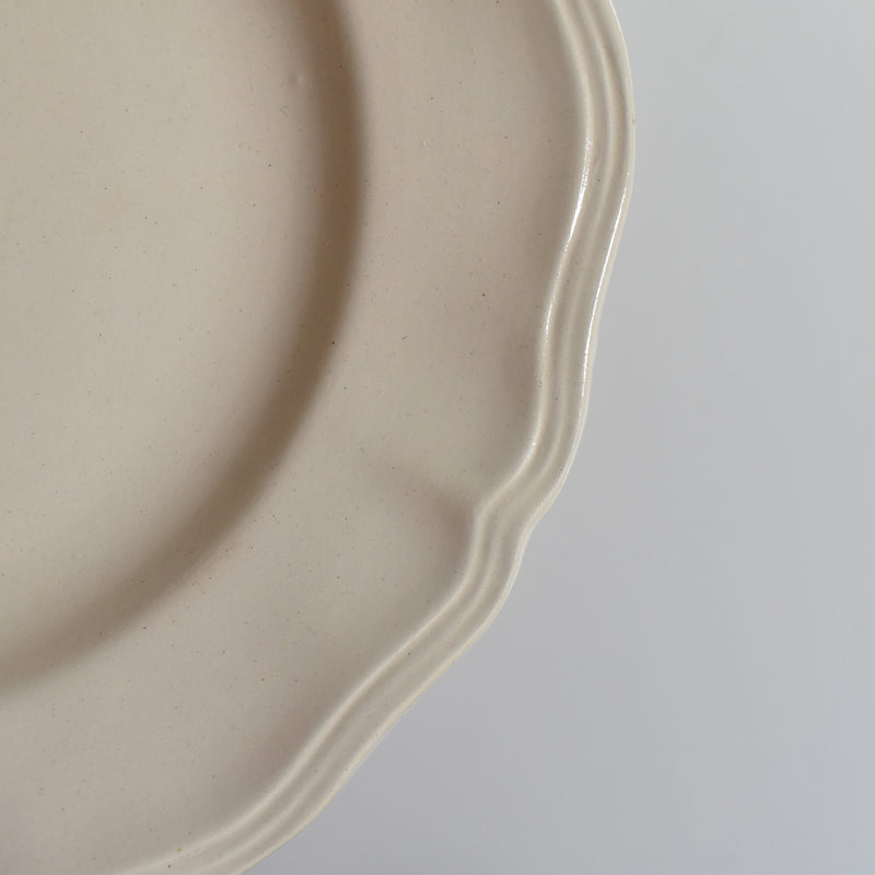 Antique Pedestal Plate Sarreguemines Floral Rim