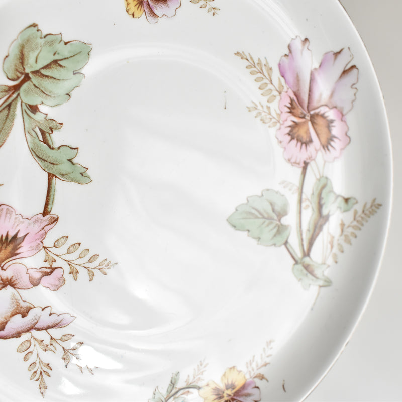 Antique Dessert Plate K&G Lunéville Pensées A