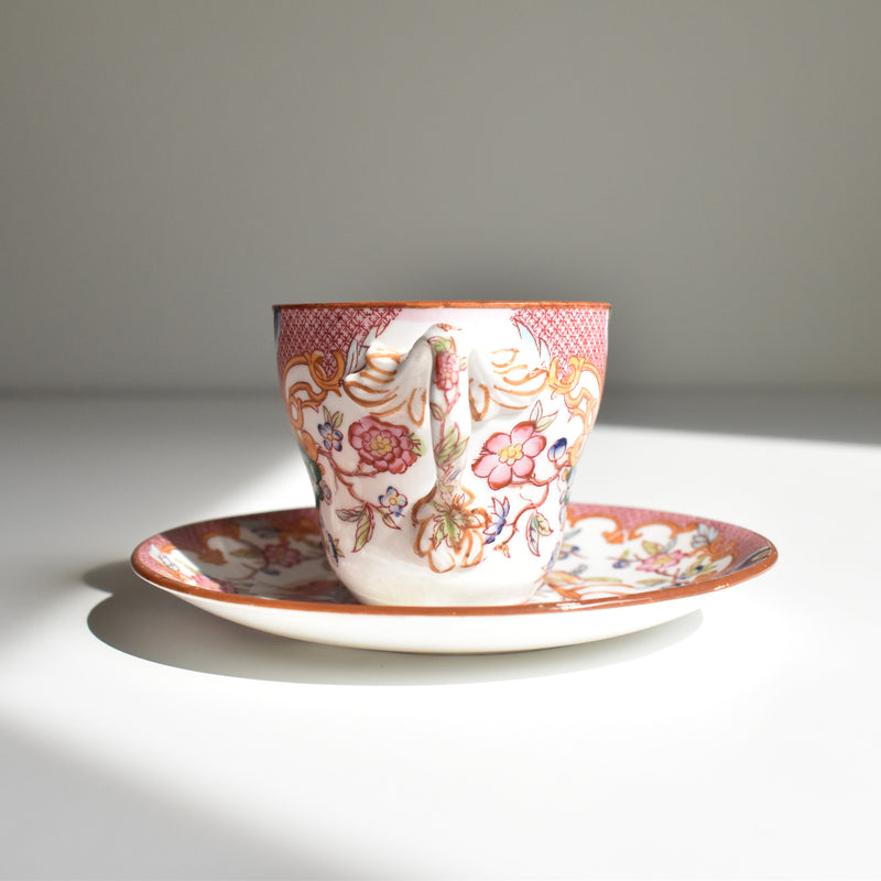 Antique Coffee Cup & Saucer, Sarreguemines Minton 216 A