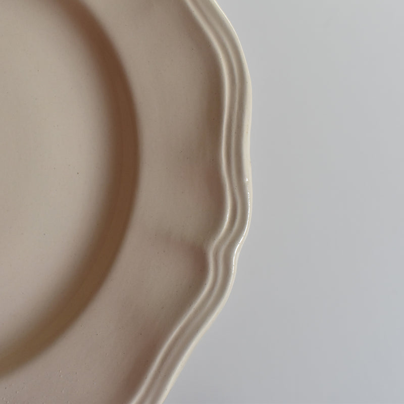 Antique Pedestal Plate Sarreguemines Floral Rim