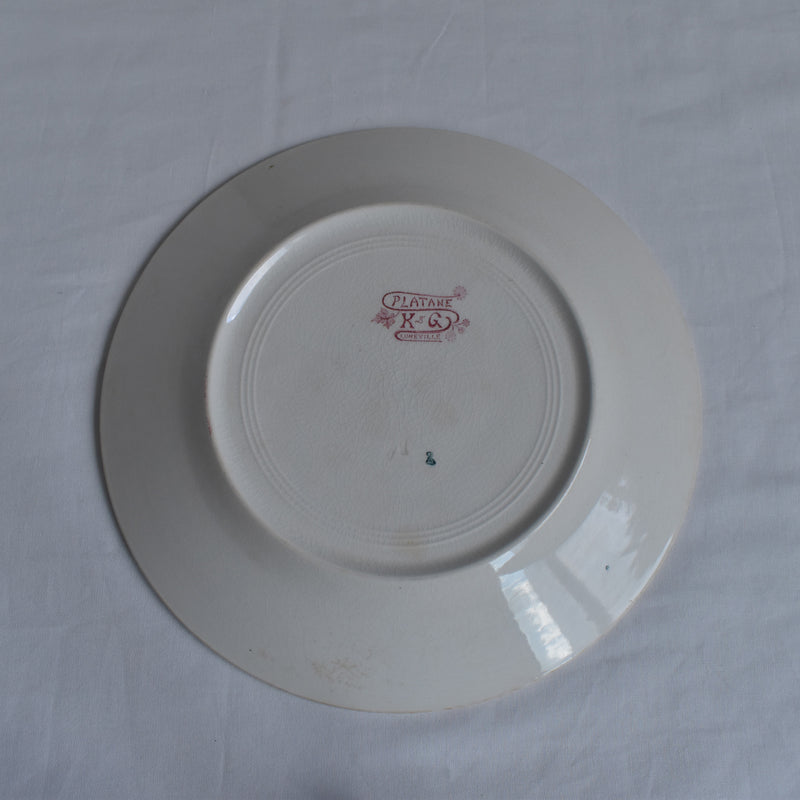 Antique plate K&G Luneville Platane Z2