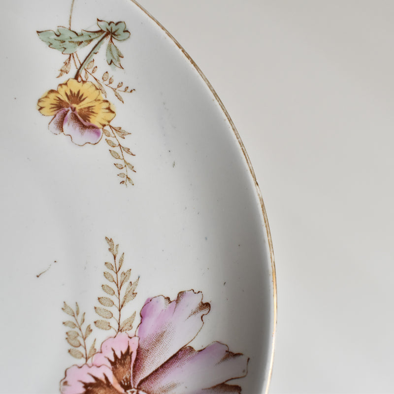 Antique Dessert Plate K&G Lunéville Pensées A
