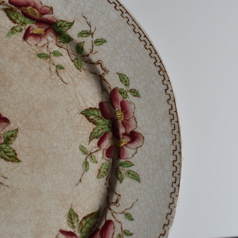 Antique dessert plate U&C Sarreguemines Eglantier A