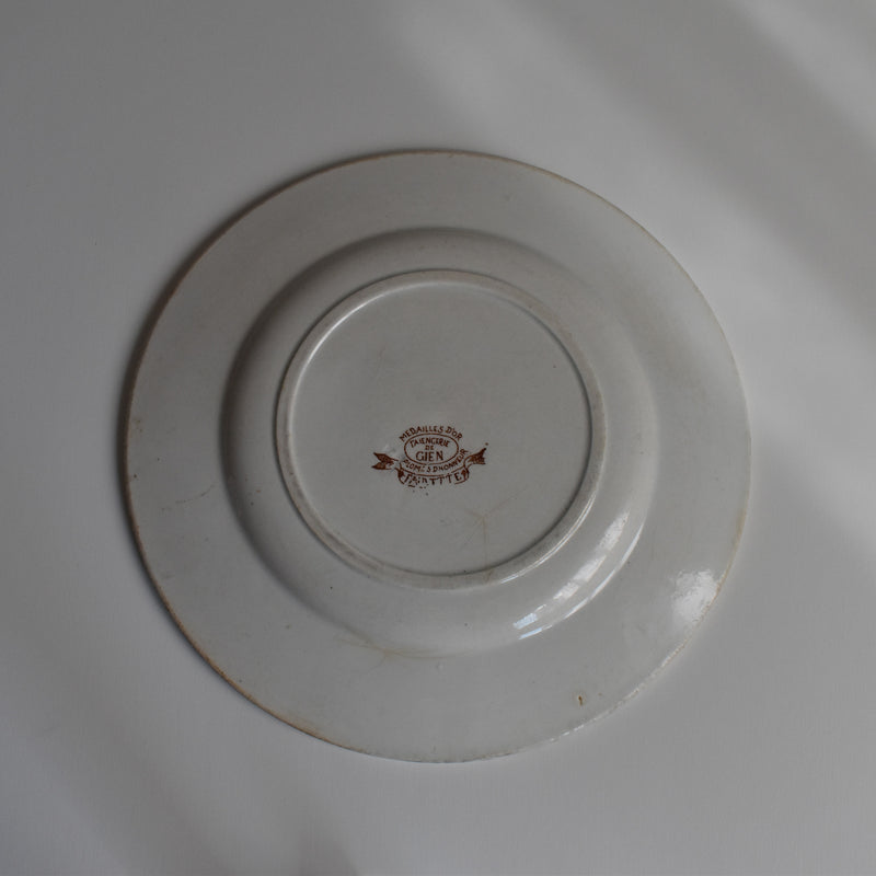 Antique Dessert Plate Gien Fauvette B