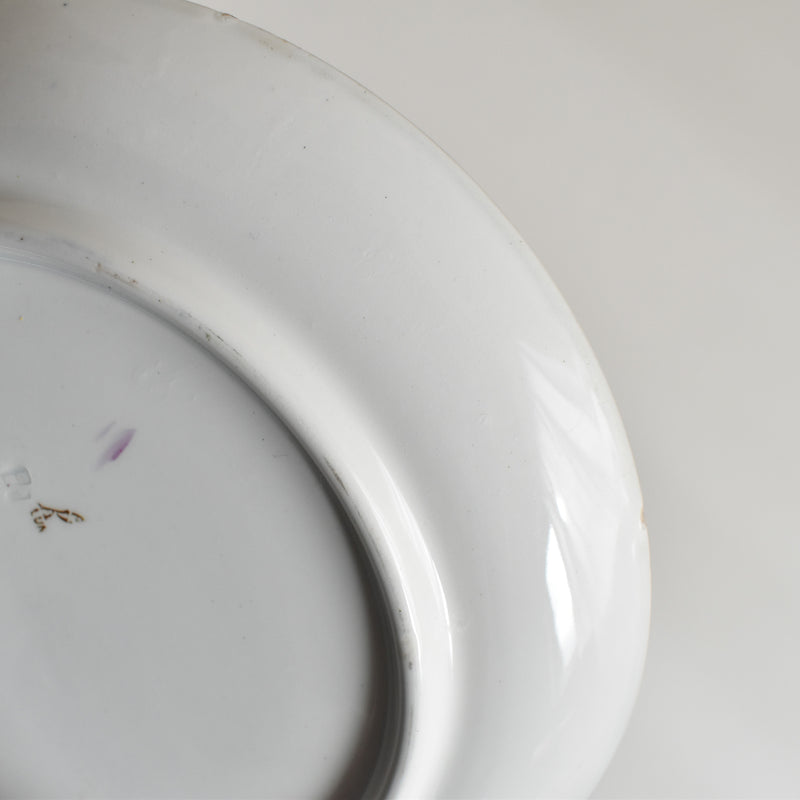 Antique Dessert Plate, K&G Lunéville, Pensées B