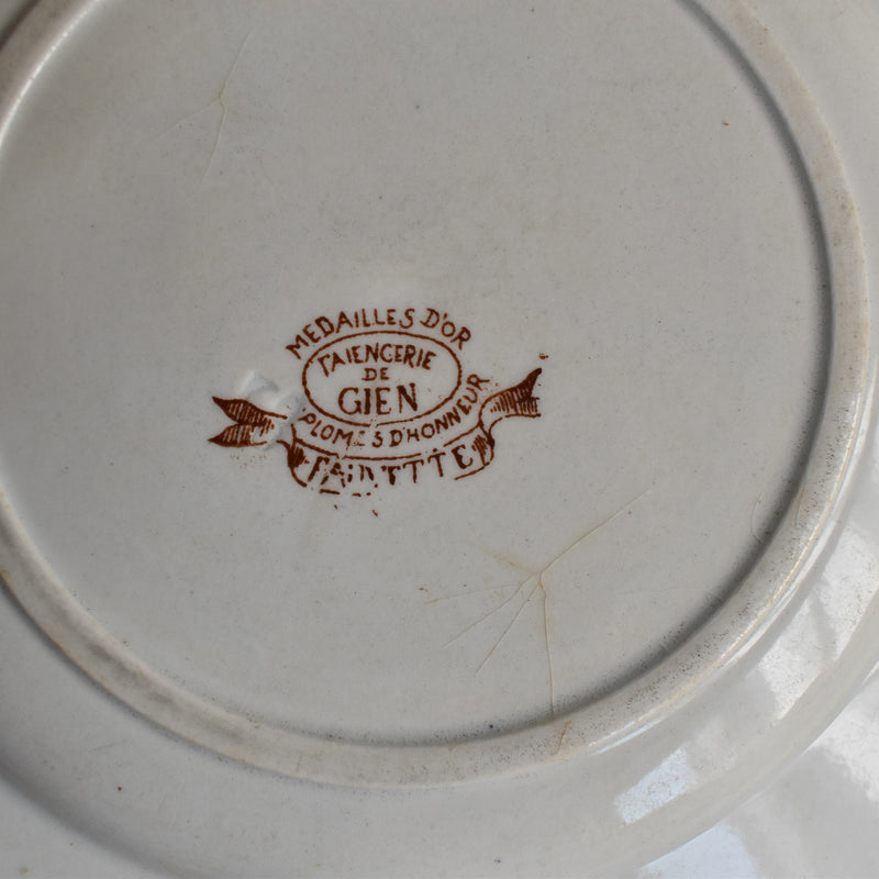 Antique Dessert Plate Gien Fauvette B