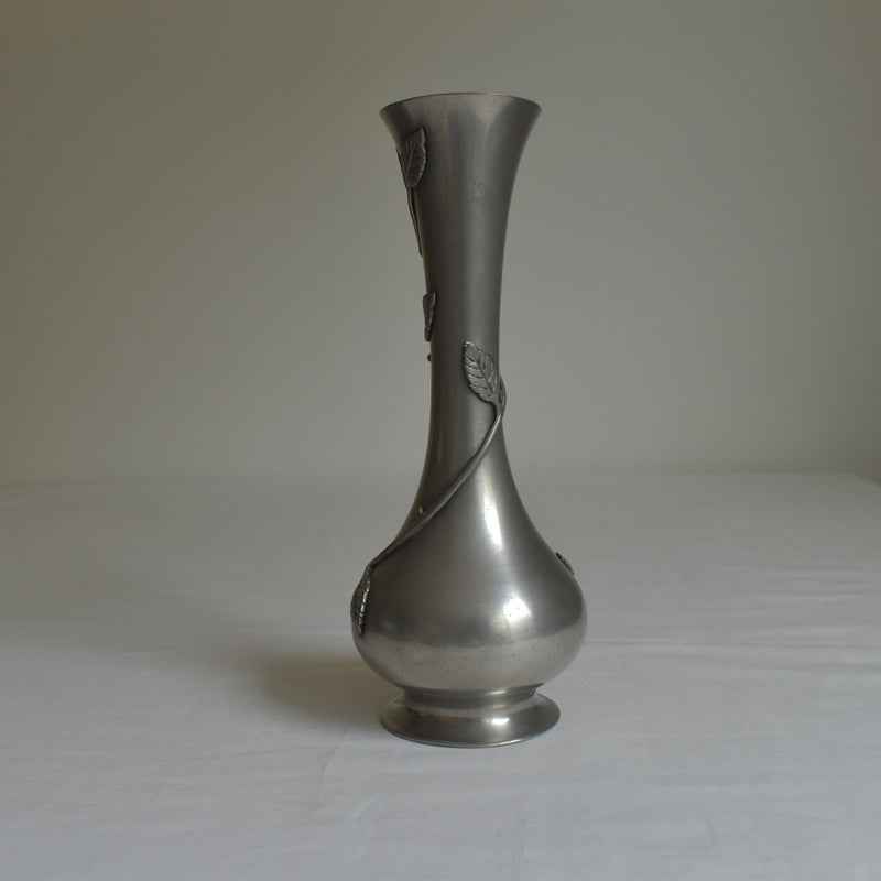 ヴィンテージピューター 花瓶 Rose Design(大阪店に展示中）