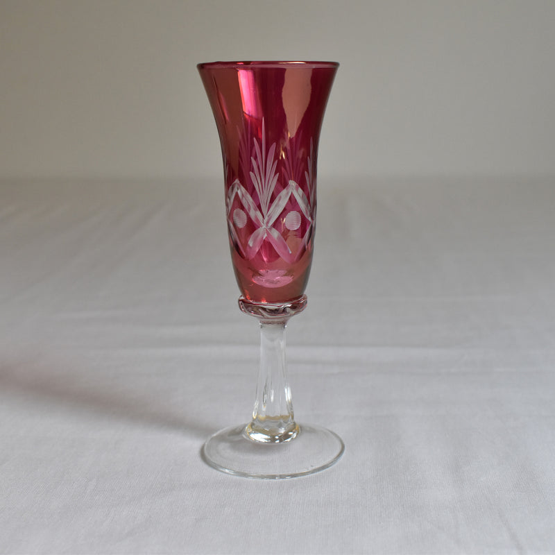 Vintage Champagne Glass - Pink