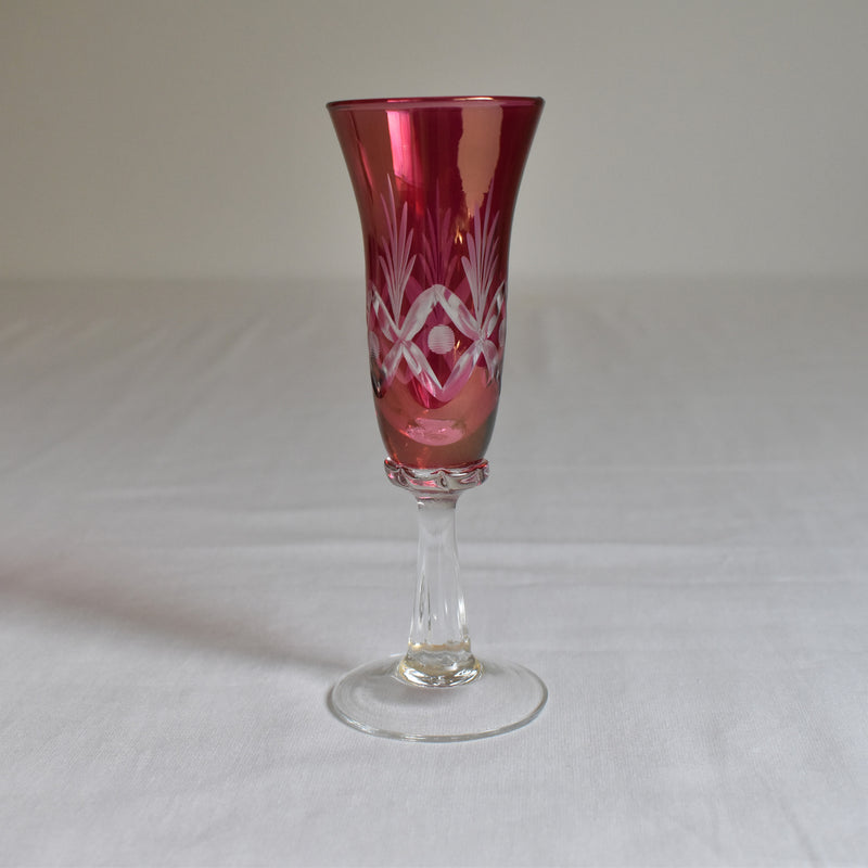 Vintage Champagne Glass - Pink