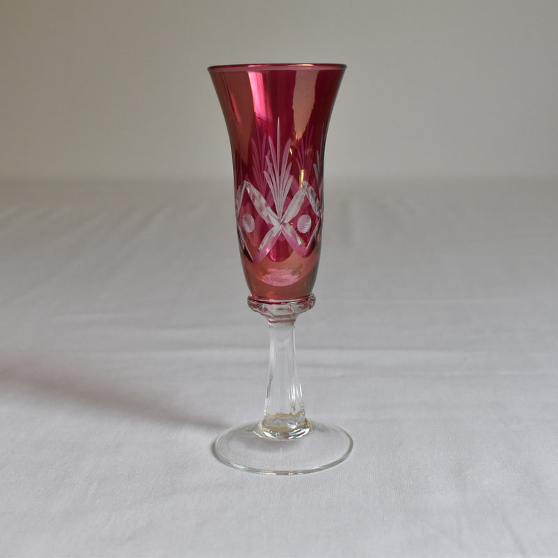 Vintage Champagne Glass - Pink