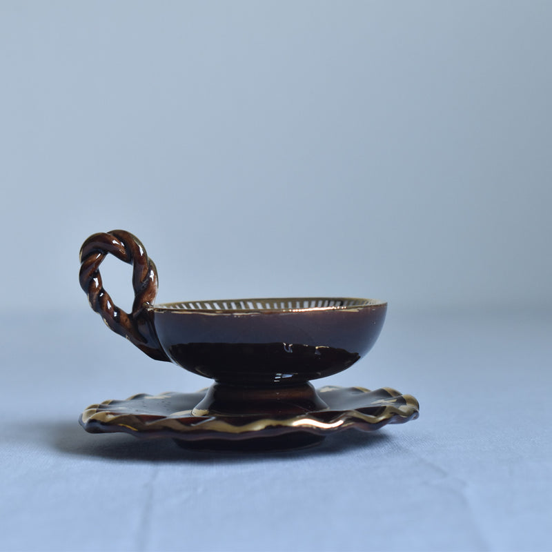 ア.ドラサンヴァル A.Dressinval ミニカップ＆ソーサー 3cm ブラウン A