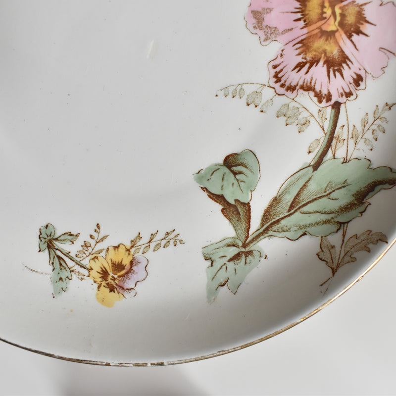 Antique Dessert Plate, K&G Lunéville, Pensées B