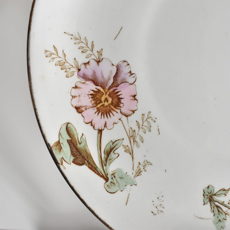 Antique Dessert Plate, K&G Lunéville, Pensées B