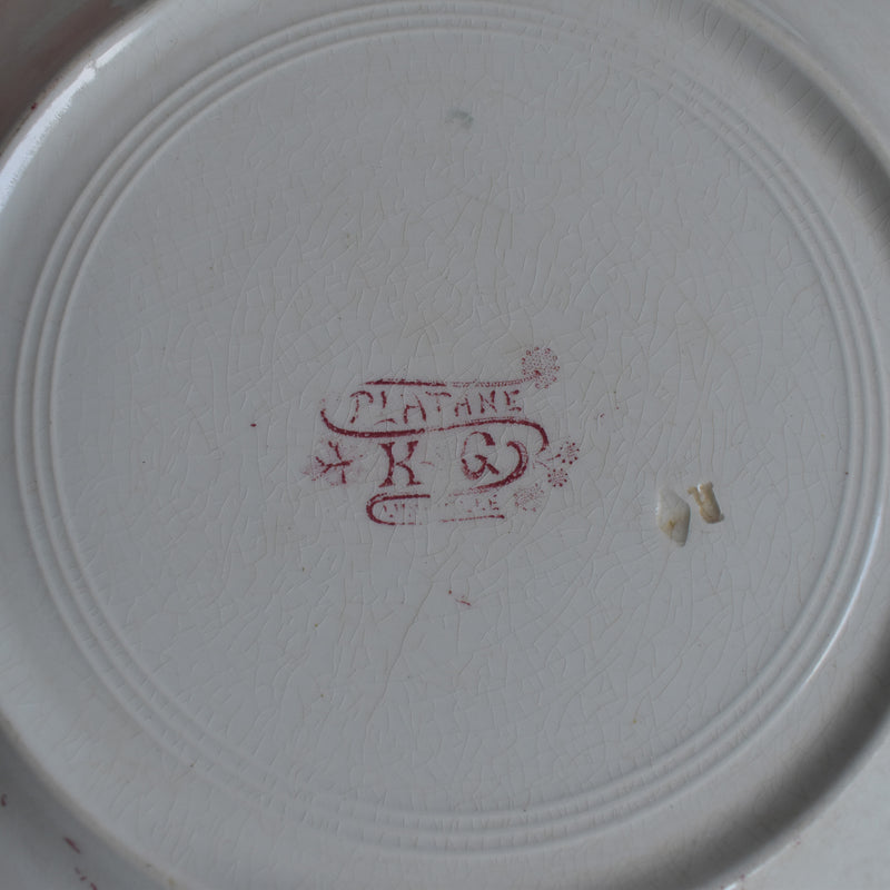 Antique Plate K&G Luneville Platane Z3