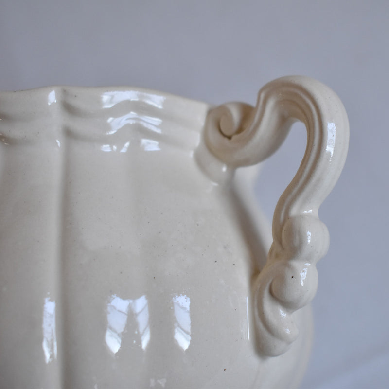 Vintage Sugar Pot - Digoin & Sarreguemines - Petal Rim
