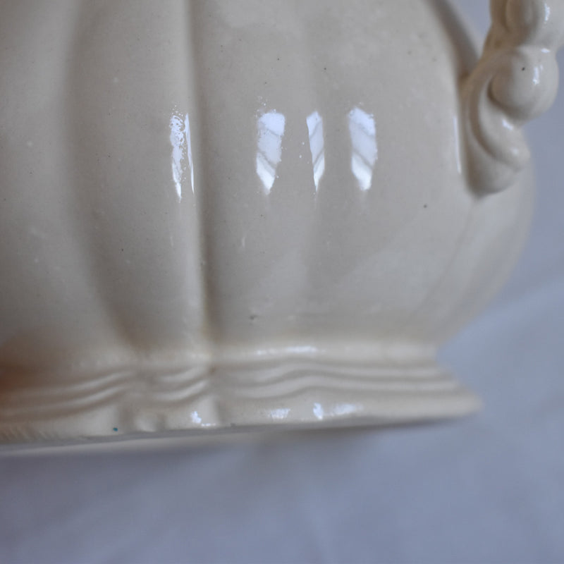 Vintage Sugar Pot - Digoin & Sarreguemines - Petal Rim