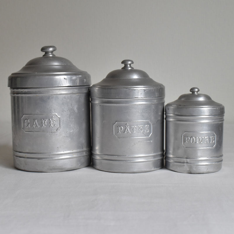 Vintage Aluminum Storage Containers, Set of 3