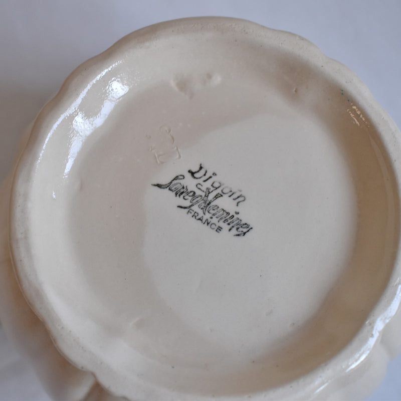 Vintage Sugar Pot - Digoin & Sarreguemines - Petal Rim