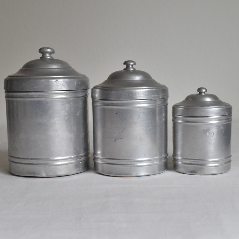 Vintage Aluminum Storage Containers, Set of 3