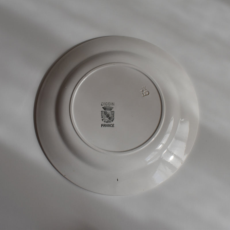 Vintage Dessert Plate, Digoin Sarreguemines, White A