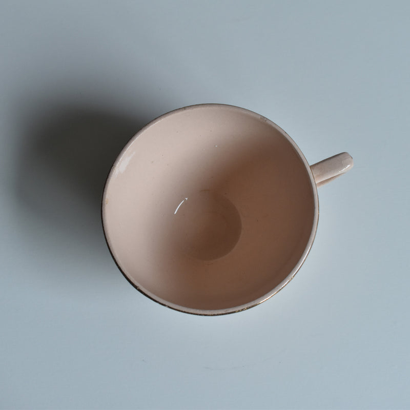 Vintage Coffee Cup Digoin & Sarreguemines Octogonal Gold A