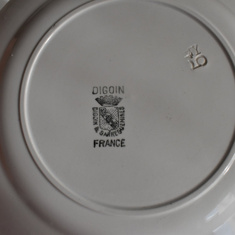 Vintage Dessert Plate, Digoin Sarreguemines, White A