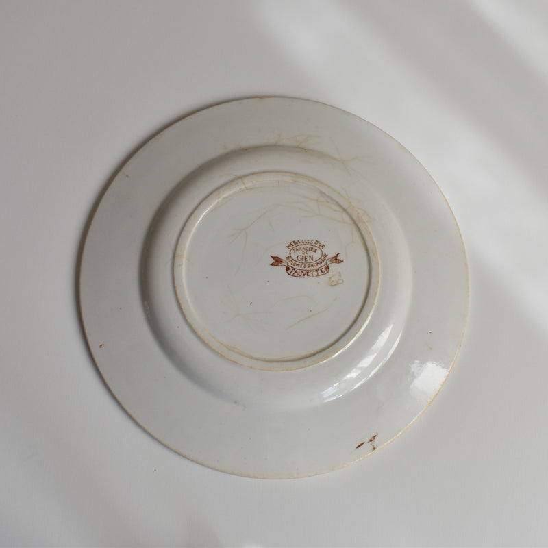 Antique Dessert Plate, Gien Fauvette C