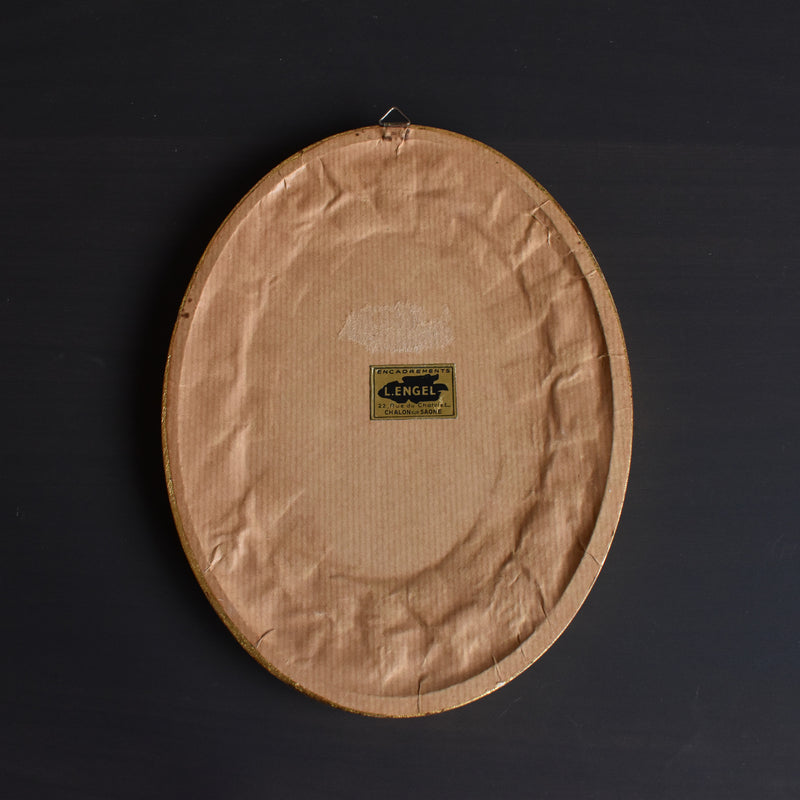 Vintage Oval Frame "Cross-stitch Rose"