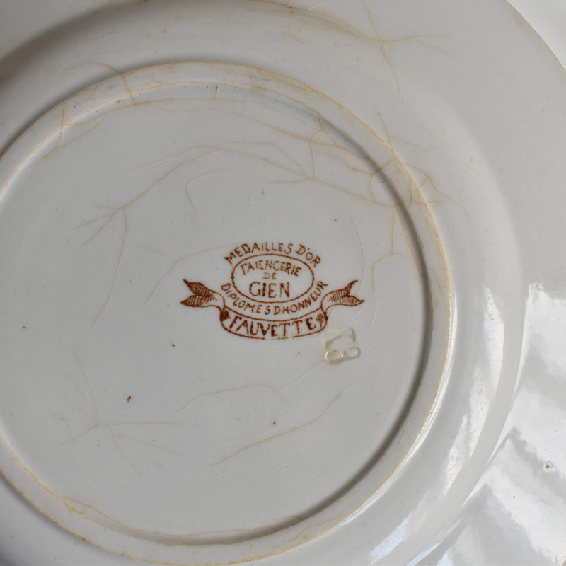 Antique Dessert Plate, Gien Fauvette C