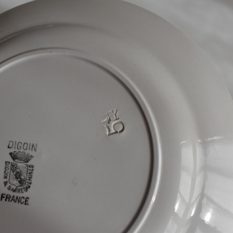 Vintage Dessert Plate, Digoin Sarreguemines, White A