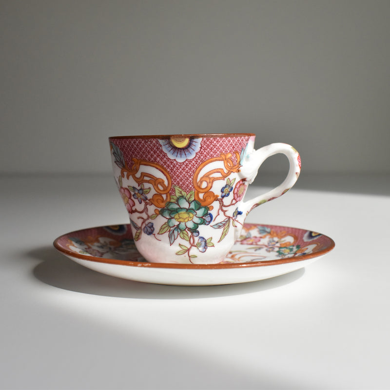 Antique Coffee Cup & Saucer, Sarreguemines Minton 216 D