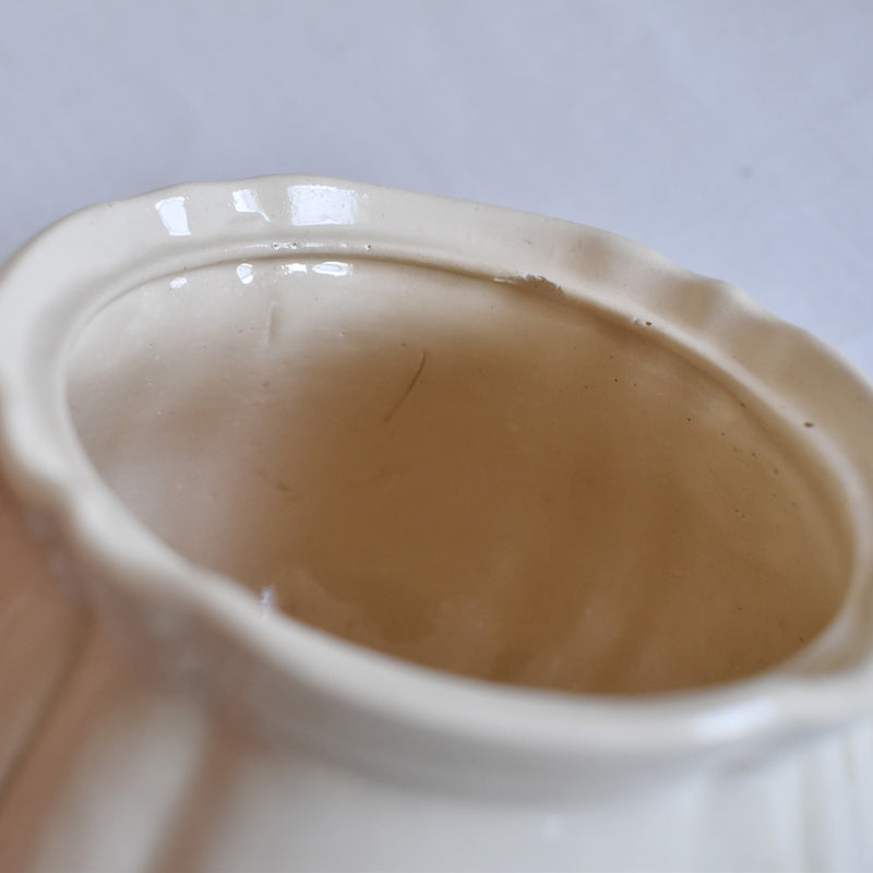 Vintage Sugar Pot - Digoin & Sarreguemines - Petal Rim