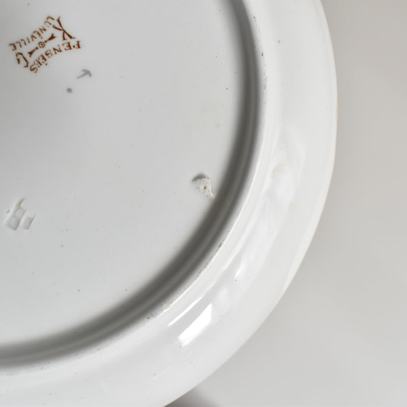 Antique Dessert Plate, K&G Luneville Pensées C