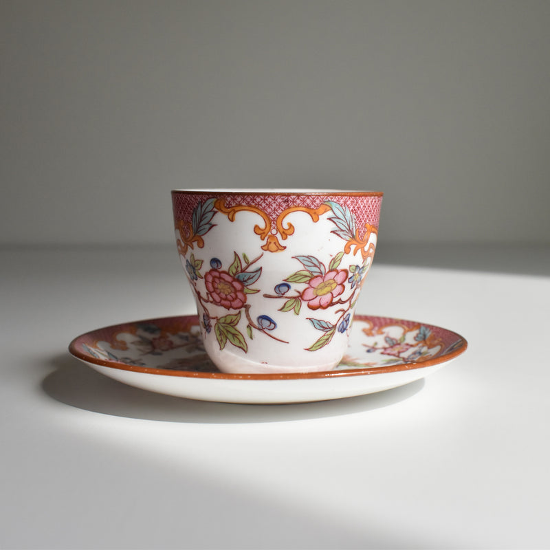 Antique Coffee Cup & Saucer, Sarreguemines Minton 216 D