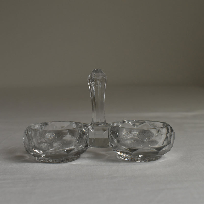 アンティーク クリスタルガラスソルト＆ペッパー PORTIEUX A