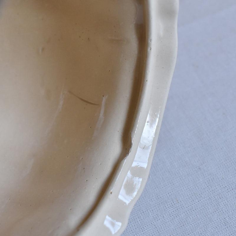 Vintage Sugar Pot - Digoin & Sarreguemines - Petal Rim